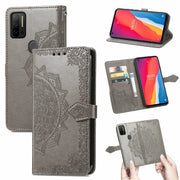 For Ulefone Note 11 Plus Mandala Flower Embossed Horizontal Flip Leather Case with Bracket / Card Slot / Wallet / Lanyard(Grey)