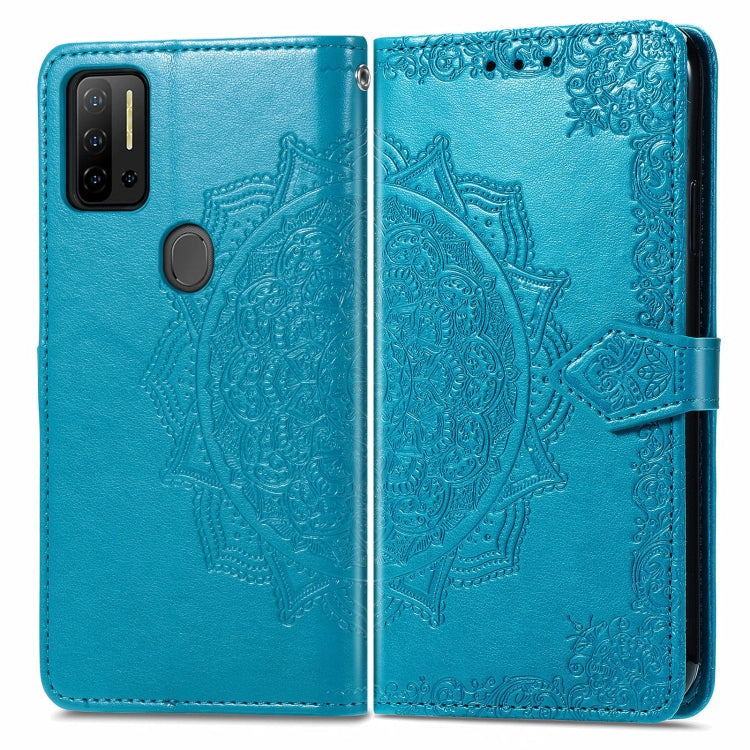 For Ulefone Note 11 Plus Mandala Flower Embossed Horizontal Flip Leather Case with Bracket / Card Slot / Wallet / Lanyard(Blue)