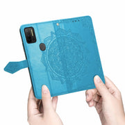For Ulefone Note 11 Plus Mandala Flower Embossed Horizontal Flip Leather Case with Bracket / Card Slot / Wallet / Lanyard(Blue)