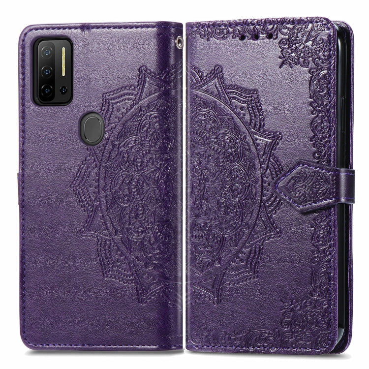 For Ulefone Note 11 Plus Mandala Flower Embossed Horizontal Flip Leather Case with Bracket / Card Slot / Wallet / Lanyard(Purple)
