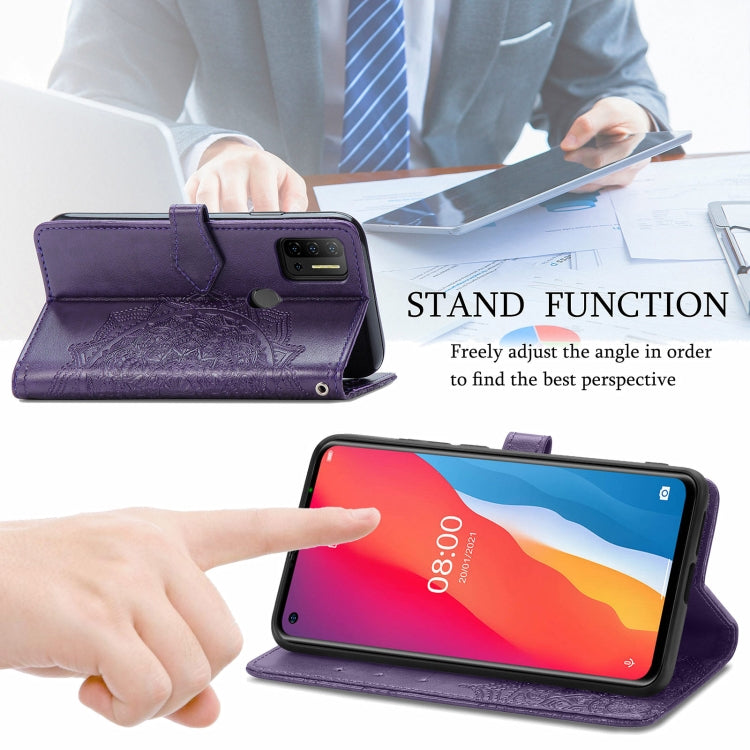 For Ulefone Note 11 Plus Mandala Flower Embossed Horizontal Flip Leather Case with Bracket / Card Slot / Wallet / Lanyard(Purple)