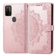 For Ulefone Note 11 Plus Mandala Flower Embossed Horizontal Flip Leather Case with Bracket / Card Slot / Wallet / Lanyard(Rose Gold)