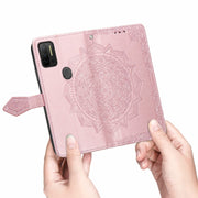 For Ulefone Note 11 Plus Mandala Flower Embossed Horizontal Flip Leather Case with Bracket / Card Slot / Wallet / Lanyard(Rose Gold)