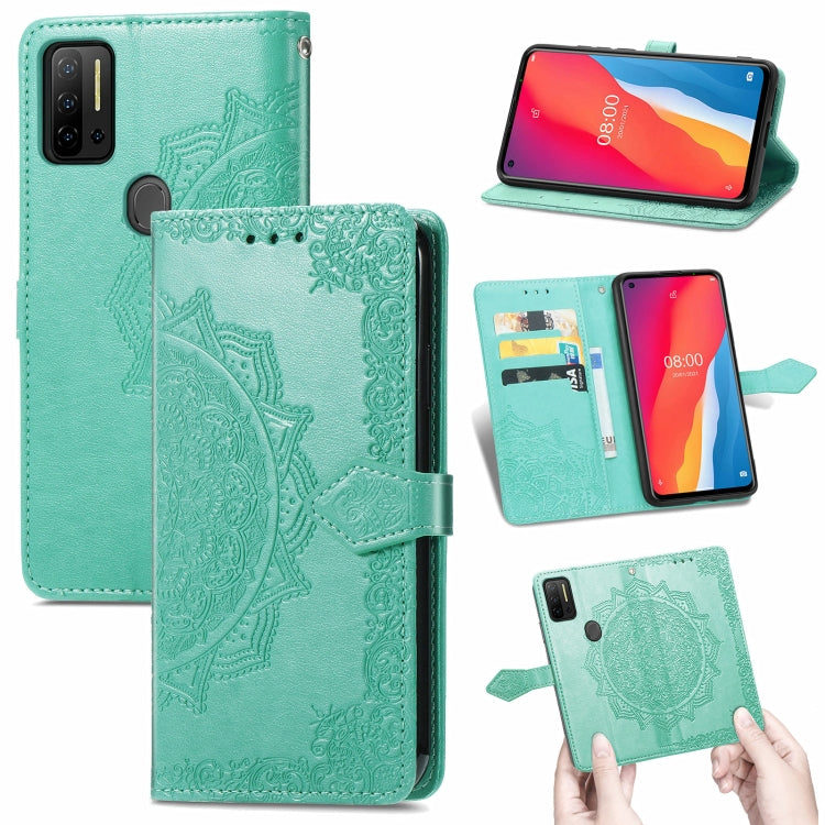 For Ulefone Note 11 Plus Mandala Flower Embossed Horizontal Flip Leather Case with Bracket / Card Slot / Wallet / Lanyard(Green)