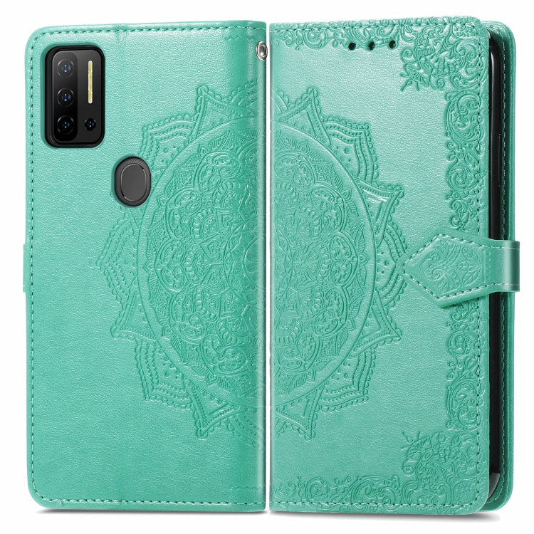 For Ulefone Note 11 Plus Mandala Flower Embossed Horizontal Flip Leather Case with Bracket / Card Slot / Wallet / Lanyard(Green)