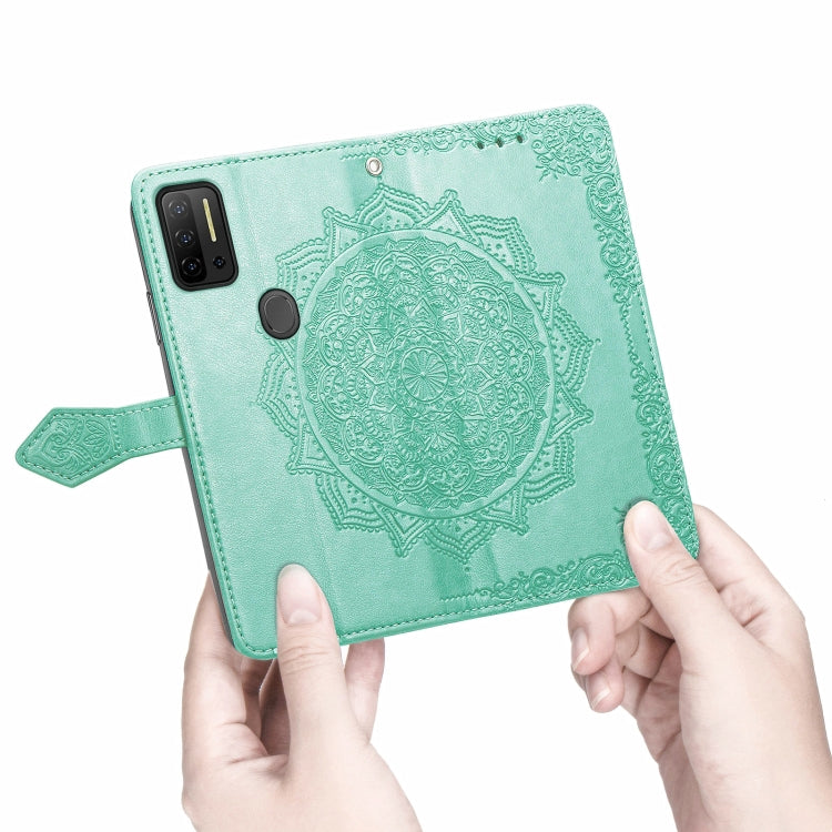 For Ulefone Note 11 Plus Mandala Flower Embossed Horizontal Flip Leather Case with Bracket / Card Slot / Wallet / Lanyard(Green)