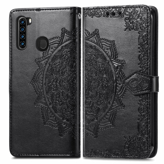 For Blackview A80 Pro Mandala Flower Embossed Horizontal Flip Leather Case with Holder & Three Card Slots & Wallet & Lanyard(Black)