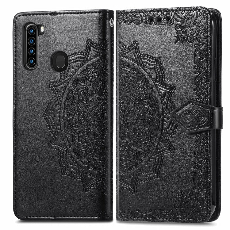 For Blackview A80 Pro Mandala Flower Embossed Horizontal Flip Leather Case with Holder & Three Card Slots & Wallet & Lanyard(Black)