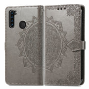 For Blackview A80 Pro Mandala Flower Embossed Horizontal Flip Leather Case with Holder & Three Card Slots & Wallet & Lanyard(Grey)