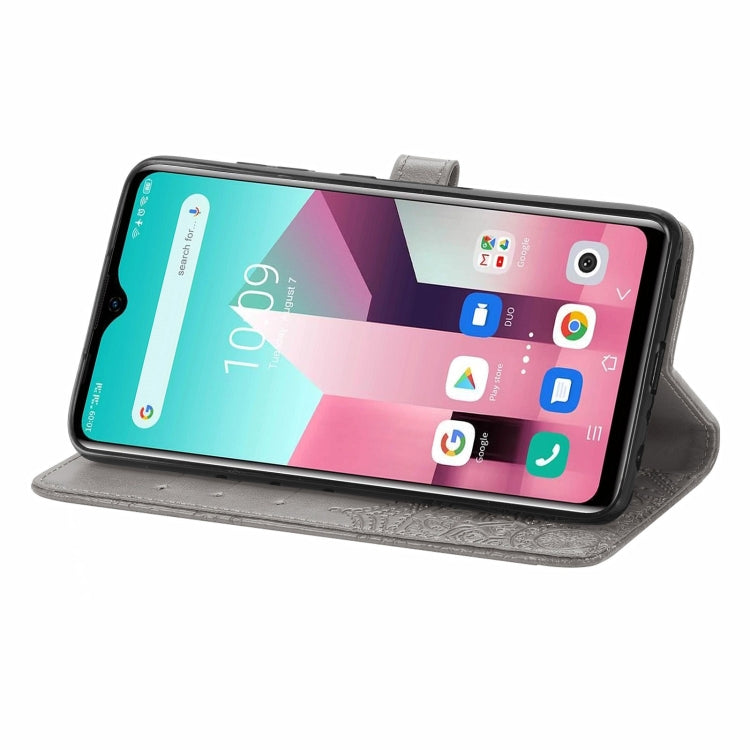 For Blackview A80 Pro Mandala Flower Embossed Horizontal Flip Leather Case with Holder & Three Card Slots & Wallet & Lanyard(Grey)