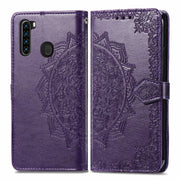 For Blackview A80 Pro Mandala Flower Embossed Horizontal Flip Leather Case with Holder & Three Card Slots & Wallet & Lanyard(Purple)