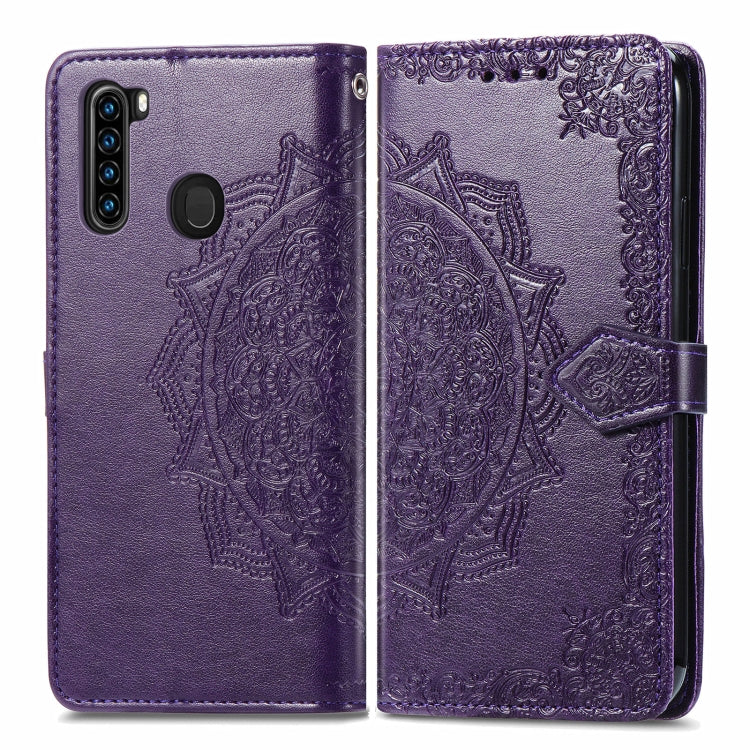 For Blackview A80 Pro Mandala Flower Embossed Horizontal Flip Leather Case with Holder & Three Card Slots & Wallet & Lanyard(Purple)