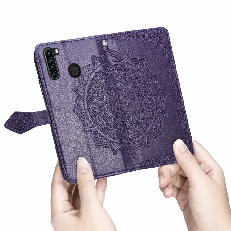 For Blackview A80 Pro Mandala Flower Embossed Horizontal Flip Leather Case with Holder & Three Card Slots & Wallet & Lanyard(Purple)