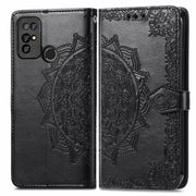 For Doogee X96 Pro Mandala Flower Embossed Horizontal Flip Leather Case with Holder & Three Card Slots & Wallet & Lanyard(Black)