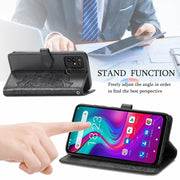 For Doogee X96 Pro Mandala Flower Embossed Horizontal Flip Leather Case with Holder & Three Card Slots & Wallet & Lanyard(Black)