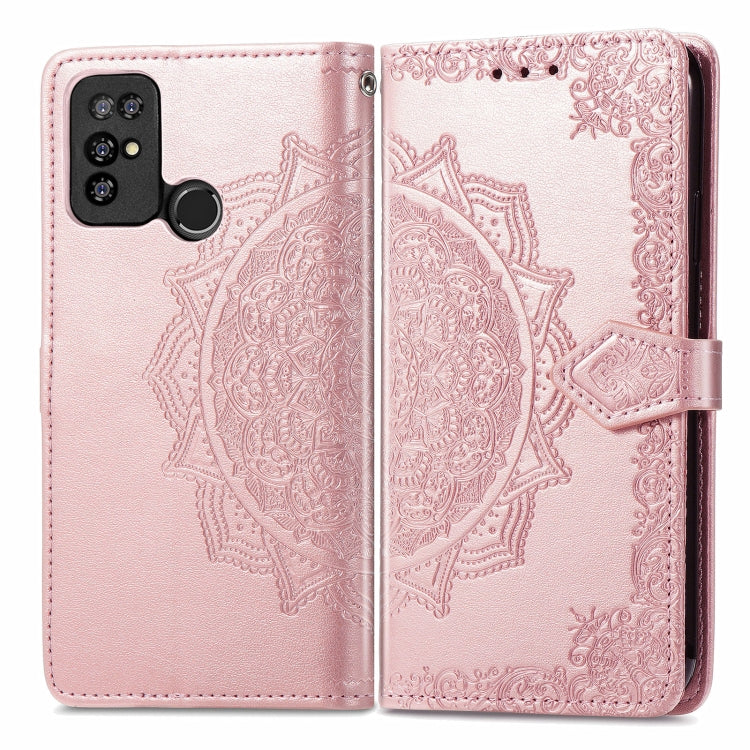 For Doogee X96 Pro Mandala Flower Embossed Horizontal Flip Leather Case with Holder & Three Card Slots & Wallet & Lanyard(Rose Gold)