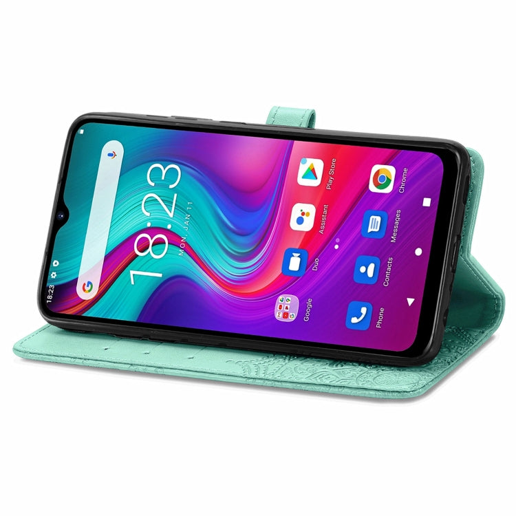 For Doogee X96 Pro Mandala Flower Embossed Horizontal Flip Leather Case with Holder & Three Card Slots & Wallet & Lanyard(Green)