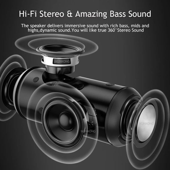 T&G TG621 Portable Water-resistant 3D Stereo Wireless Speaker, Support FM Radio / TWS / TF Card(Gray)