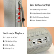 T&G TG621 Portable Water-resistant 3D Stereo Wireless Speaker, Support FM Radio / TWS / TF Card(Gray)