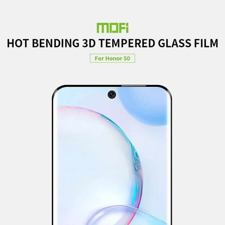 For Honor 50 MOFI 9H 3D Explosion-Proof Hot Bending Full Screen Tempered Glass Film(Black)