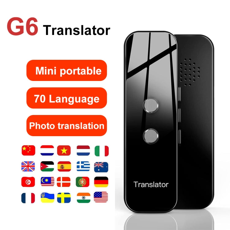 G6 Portable Instant Real Time Voice Translator Multi Language Voice Personal Travel Assistant Translator(Gray)