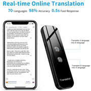 G6 Portable Instant Real Time Voice Translator Multi Language Voice Personal Travel Assistant Translator(Gray)