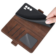 For OPPO Reno6 Pro 5G Dual-side Magnetic Buckle Horizontal Flip Leather Case with Holder & Card Slots & Wallet(Brown)