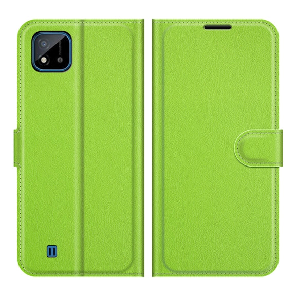 For OPPO Realme C11 2021 Litchi Texture Horizontal Flip Protective Case with Holder & Card Slots & Wallet(Green)