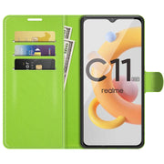 For OPPO Realme C11 2021 Litchi Texture Horizontal Flip Protective Case with Holder & Card Slots & Wallet(Green)