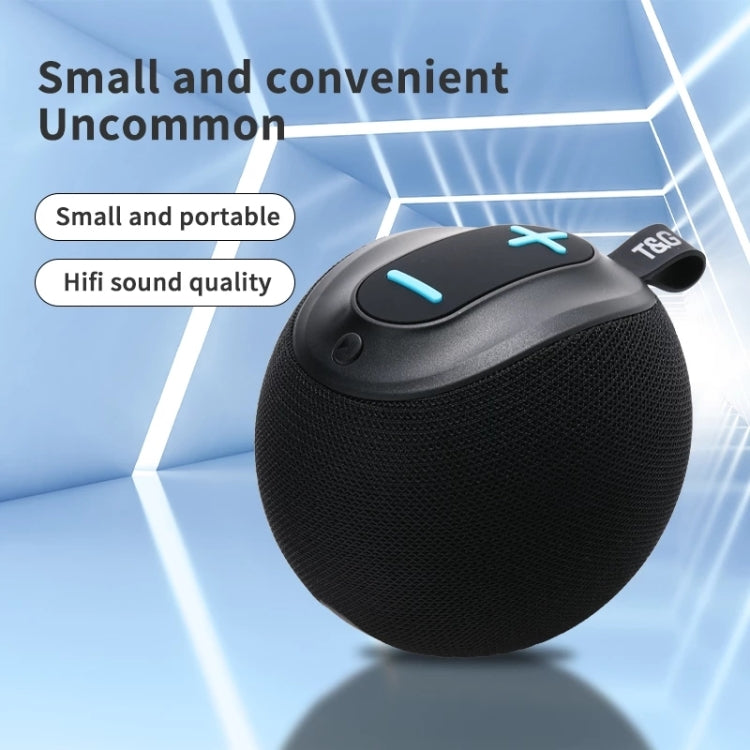 T&G TG623 TWS Portable Wireless Speaker Outdoor Water-resistant Subwoofer 3D Stereo Support FM / TF Card(Black)