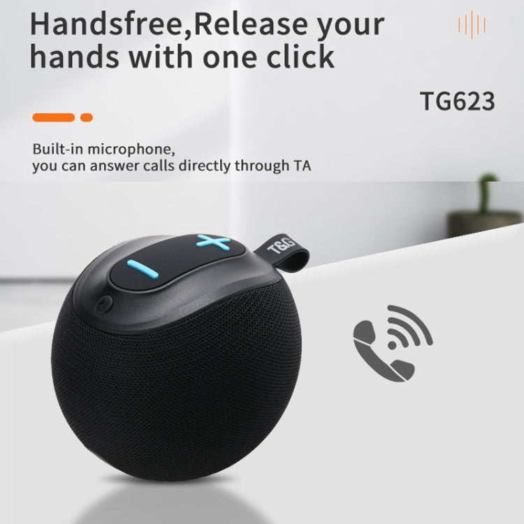 T&G TG623 TWS Portable Wireless Speaker Outdoor Water-resistant Subwoofer 3D Stereo Support FM / TF Card(Blue)