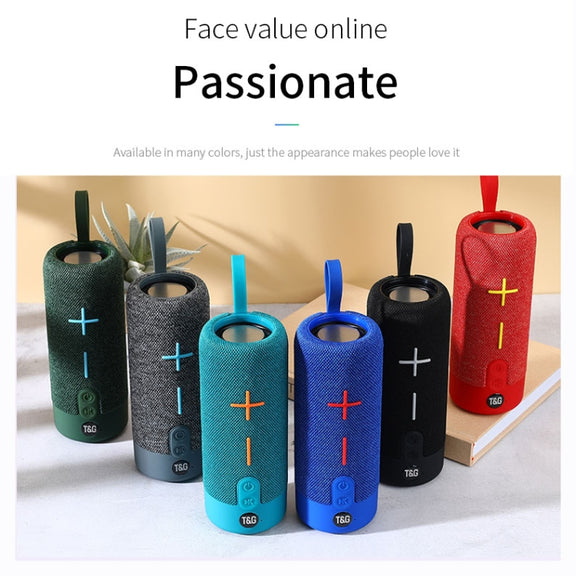 T&G TG619 Portable Bluetooth Wireless Speaker Water-resistant Outdoor Bass Subwoofer Support AUX TF USB(Blue)