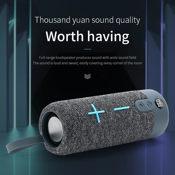 T&G TG619 Portable Bluetooth Wireless Speaker Water-resistant Outdoor Bass Subwoofer Support AUX TF USB(Blue)