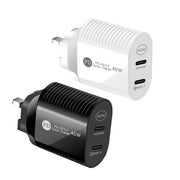 40W Dual Port PD / Type-C Fast Charger for iPhone / iPad Series, UK Plug(White)