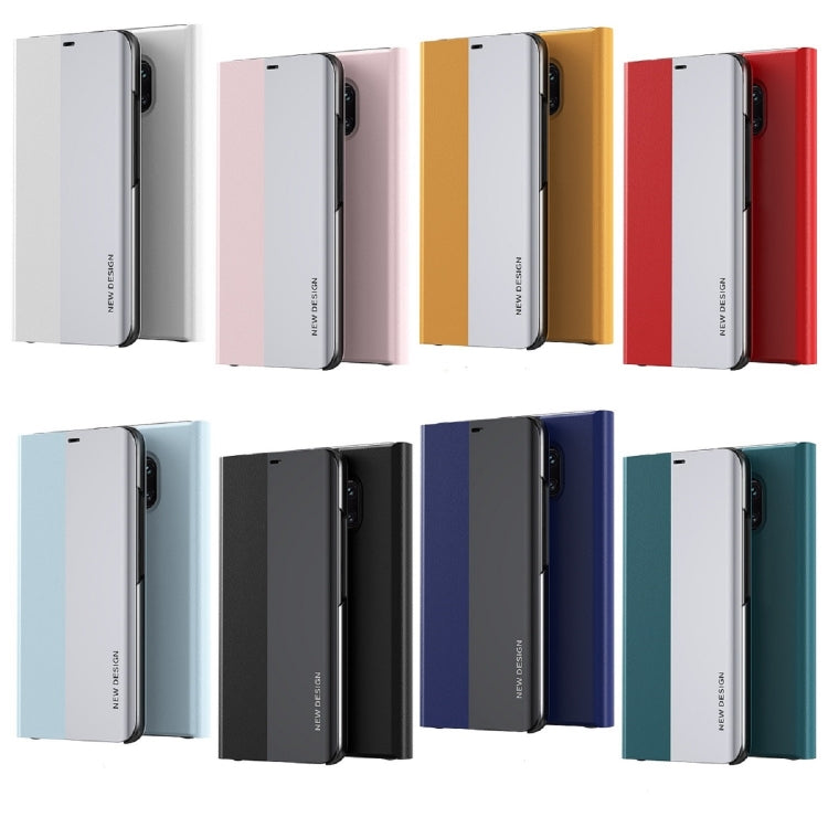 For Huawei P30 Pro Side Electroplated Dormant Ultra-Thin Horizontal Flip Leather Case with Holder(Silver)