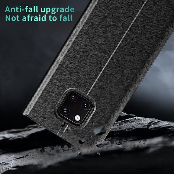 For Huawei P30 Pro Side Electroplated Dormant Ultra-Thin Horizontal Flip Leather Case with Holder(Silver)
