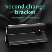 For Huawei P30 Pro Side Electroplated Dormant Ultra-Thin Horizontal Flip Leather Case with Holder(Silver)