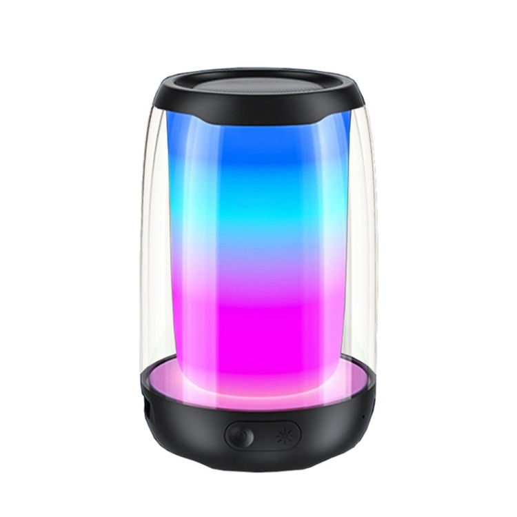 P4 LED Portable Bluetooth Wireless Bass Water-resistant Outdoor Speaker Support AUX / TF Card / USB(Black)