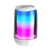 P4 LED Portable Bluetooth Wireless Bass Water-resistant Outdoor Speaker Support AUX / TF Card / USB(White)