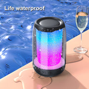 P4 LED Portable Bluetooth Wireless Bass Water-resistant Outdoor Speaker Support AUX / TF Card / USB(White)