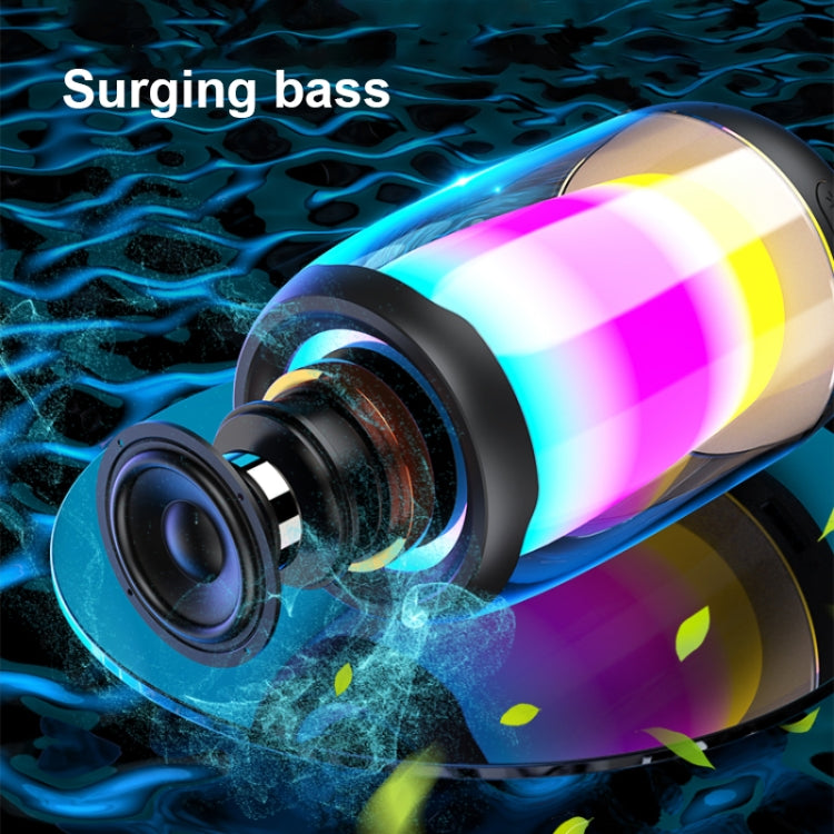 P4 LED Portable Bluetooth Wireless Bass Water-resistant Outdoor Speaker Support AUX / TF Card / USB(White)