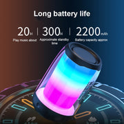 P4 LED Portable Bluetooth Wireless Bass Water-resistant Outdoor Speaker Support AUX / TF Card / USB(White)