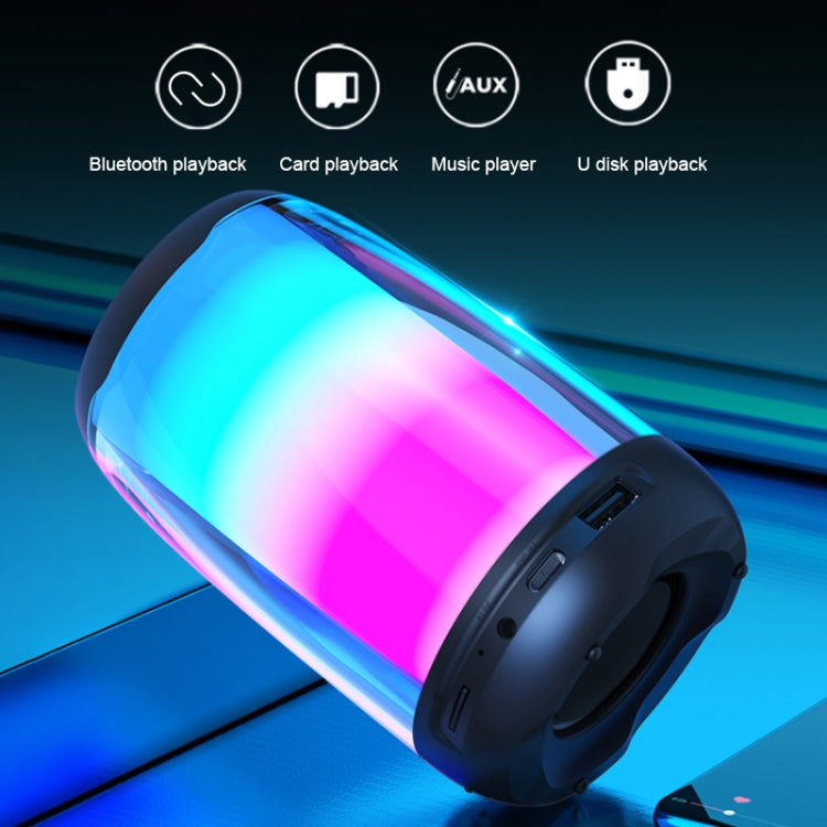 P4 LED Portable Bluetooth Wireless Bass Water-resistant Outdoor Speaker Support AUX / TF Card / USB(White)