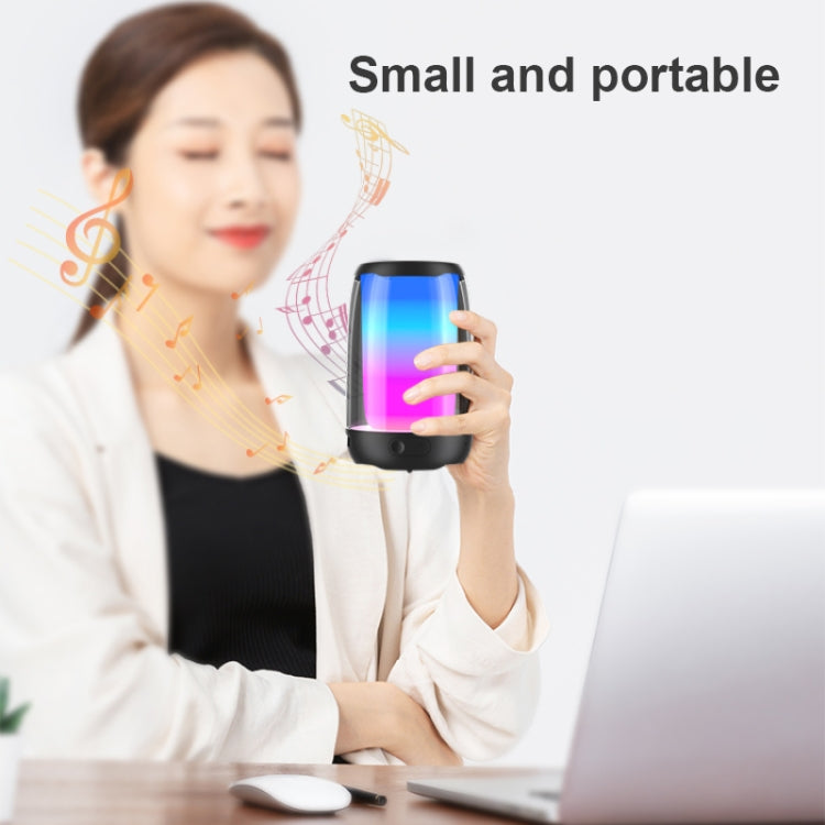 P4 LED Portable Bluetooth Wireless Bass Water-resistant Outdoor Speaker Support AUX / TF Card / USB(White)