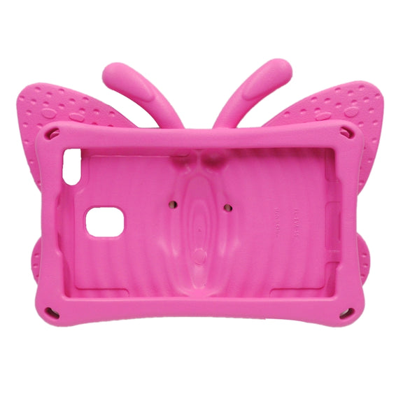 For Lenovo Tab E8 TB8304F / N 8.0 Butterfly Bracket Style EVA Children Falling Proof Cover Protective Case(RoseRed)