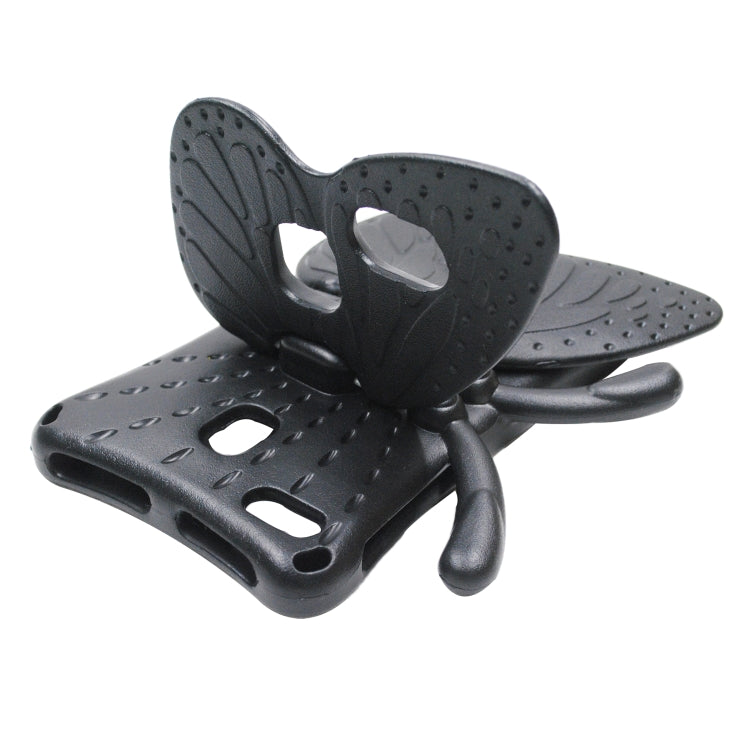 For Amazon Kindle Fire HD 8 2020 Butterfly Bracket Style EVA Children Falling Proof Cover Protective Case(Black)