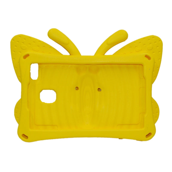 For Amazon Kindle Fire HD 8 2020 Butterfly Bracket Style EVA Children Falling Proof Cover Protective Case(Yellow)