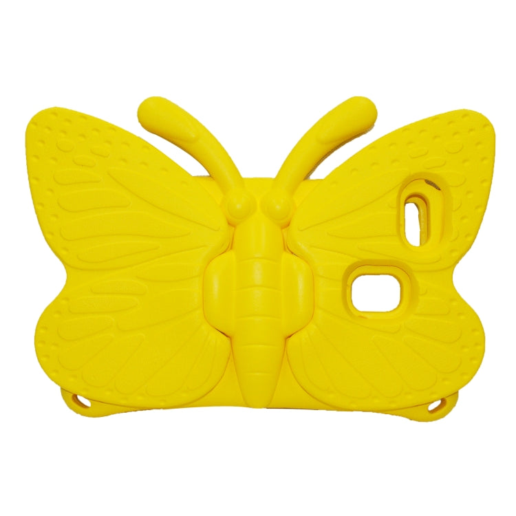 For Amazon Kindle Fire HD 8 2020 Butterfly Bracket Style EVA Children Falling Proof Cover Protective Case(Yellow)