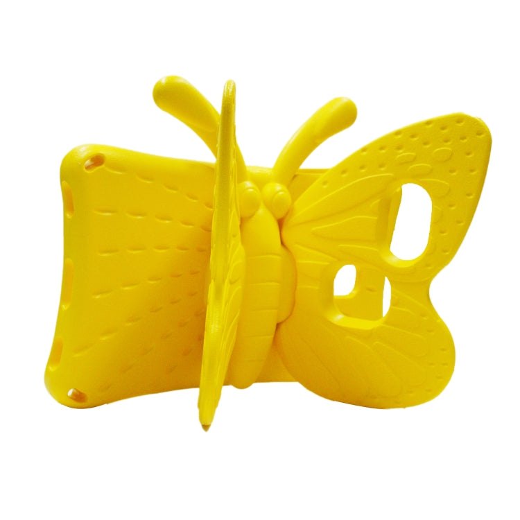 For Amazon Kindle Fire HD 8 2020 Butterfly Bracket Style EVA Children Falling Proof Cover Protective Case(Yellow)