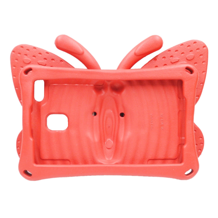 For Amazon Kindle Fire HD8 2016/2017/2018 Butterfly Bracket Style EVA Children Falling Proof Cover Protective Case(Red)